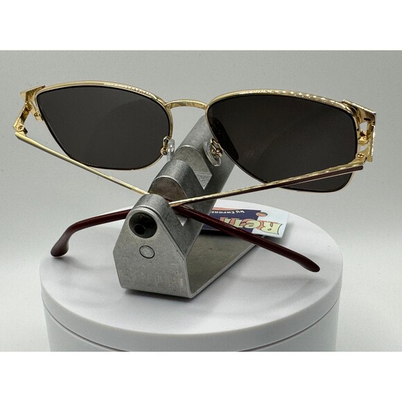 Vintage Oversize Sunglasses NOS Grey Lens Red/Gold Frame 80s-90s Retro Glasses - Picture 6 of 8